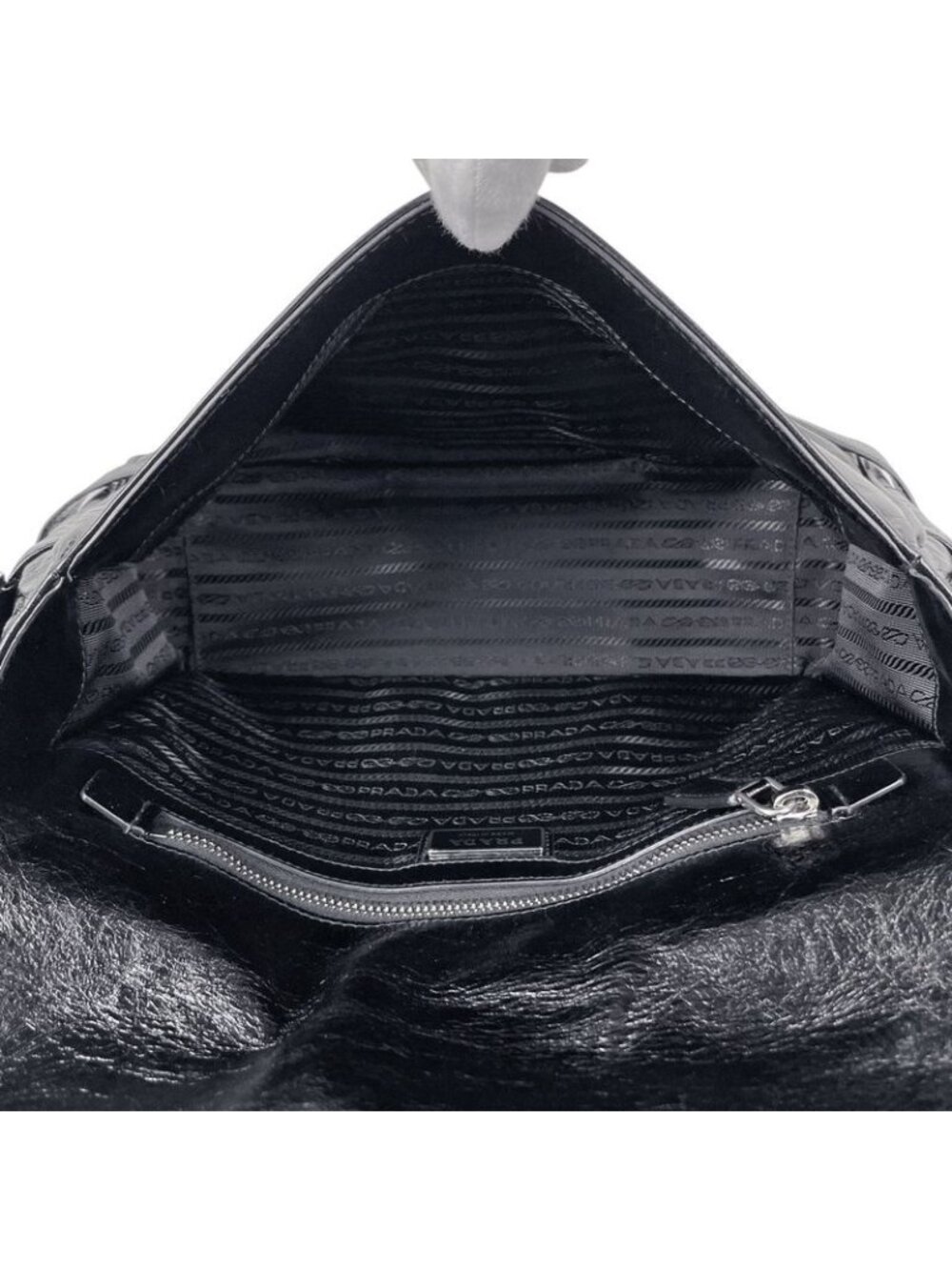 Prada Shoulder Bag Soft Looks Leather Nero - Picture 10 of 10